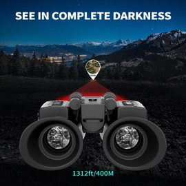 Dumjug 4K Digital Night Vision Goggles Binoculars with Photo and Video Recorder, 1314ft Long Distance, Nightvision Goggles for Hunting, Camping with Head-Mount Kits for Helmet