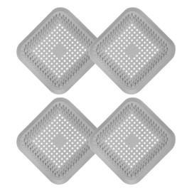 sourcing map Hair Drain Catcher, 5.71inch Tub Drain Covers Drain Protector with Suction Cup for Kitchen Bathroom Balcony, Grey 4Pcs