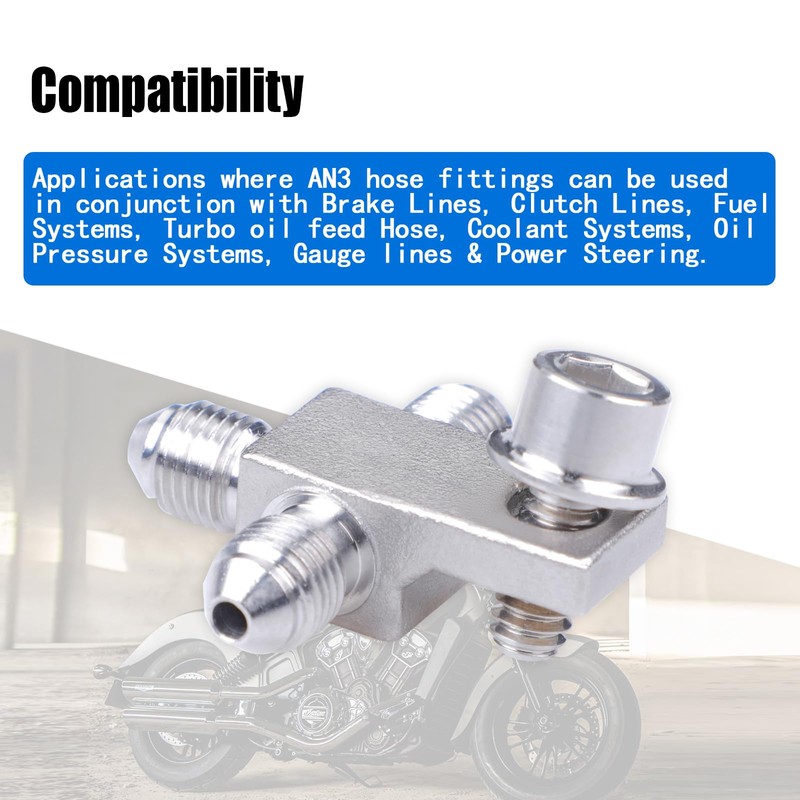 CNRAQR Stainless Steel AN3-3AN Male Brake Hose End Tee Block
