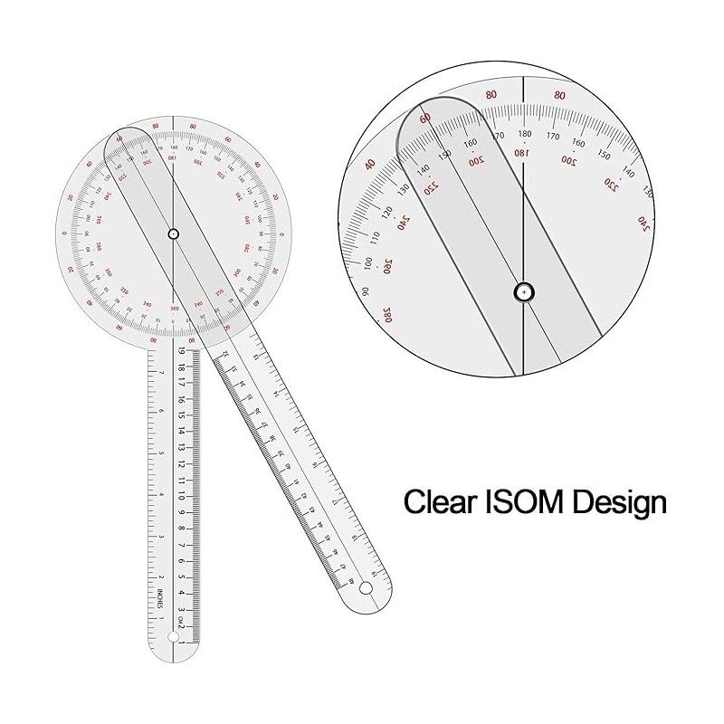 12 inch goniometer,360 Degree goniometer physical therapy,Transparent Orthopedic angle measuring