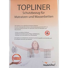 my-waterbed Topliner Capliner Protective Cover Protector Dust Protection for Waterbeds Mattresses (160 x 200 cm)