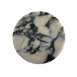 StonePlus Natural Round Marble Tray Matte Polishing Board Circular Plate Home Decor (Calacatta Purple)