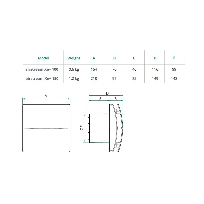 Brookvent Airstream XE+ 100 Bathroom Extractor Fan – 100mm/4" |