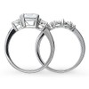 BERRICLE Sterling Silver 3-Stone Wedding Engagement Rings 2.6 Carat Emerald