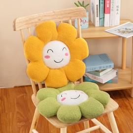 Flower Chair Cushion, Flower-Shaped Throw Cushion, Flower Floor Cushion, Large, Soft Seat Cushion, Plush Cushion, Sofa Pads for Girls' Room, Baby Room, Home Decoration Aesthetic Children's Room