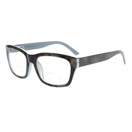 Eyekepper Polycarbonate Large Lens Almost Invisible Line Bifocal Glasses Readers Men, gray