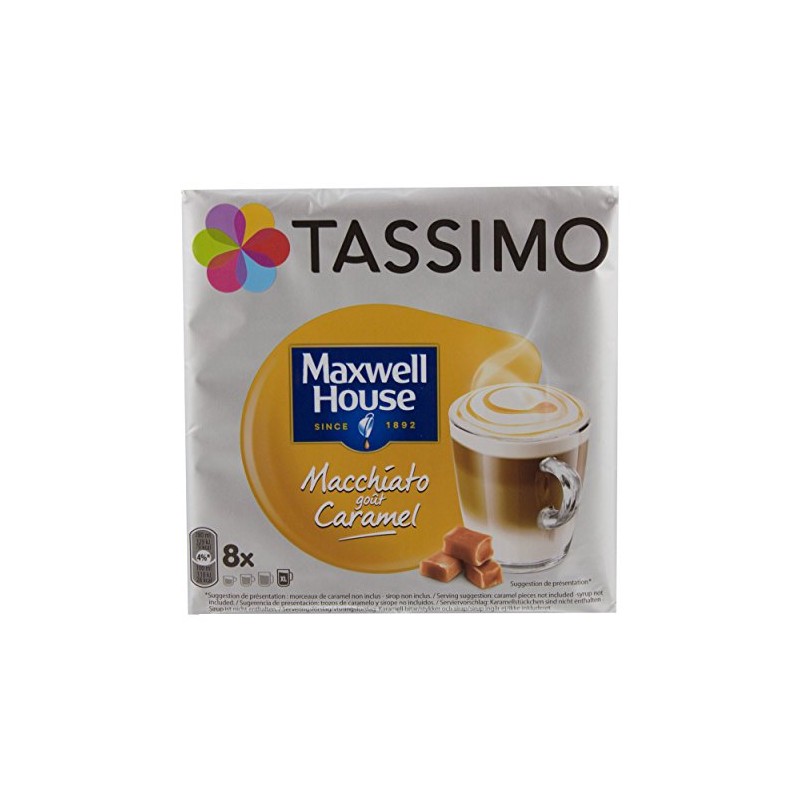 Tassimo Maxwell House Macchiato Caramel, Coffee, Coffee Capsule, Latte, 8