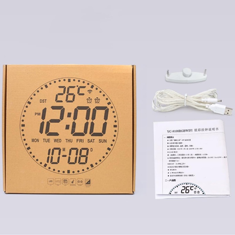 HZDHCLH Clock Digital Large Screen Digital Clock with Remote Control