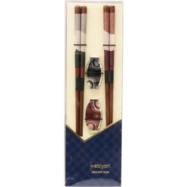 Ishida WABIYORI 60184 Best Gift Couple Chopsticks with Chopsticks Rest Set of 2