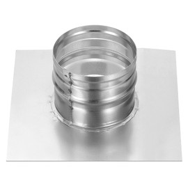 PATIKIL 4" Duct Connector Flange, Dryer Vent Wall Plate Square to Round Straight Pipe Flange Chimney Top Plate for Air Heating Cooling Ventilation Exhaust Fan HVAC System, 8"x8" Base