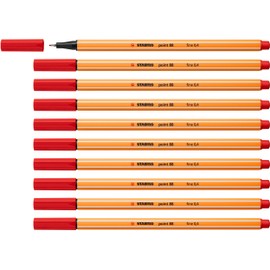 Fineliner - STABILO point 88 - Pack of 10 - Light Red