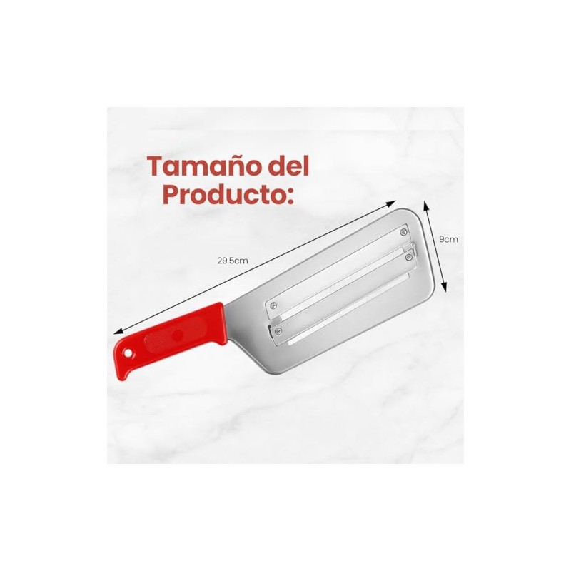 Cuchillo Triturador Repollo Verdura Doble Hoja Acero Inoxidable, 1pz Negro