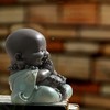 JUJOYBD Small Laughing Buddha, Cute Monk Statue, Ceramic Ornaments Figure,