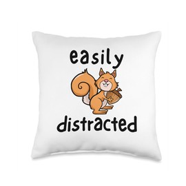 Table Talk Life Coaching Funny ADHD Easily Distracted Throw Pillow, 16x16, Multicolor
