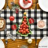 Artoid Mode Buffalo Plaid Gnome Bell Xmas Tree Christmas Table