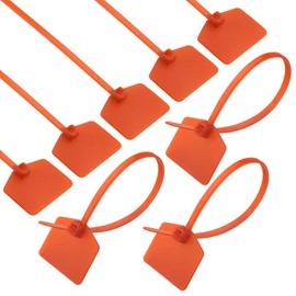 XINMEIWEN 100Pcs Nylon Self-Locking Cable Ties, Red, 6 Inch, with Labels for Wire Marking and Organizing