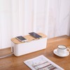 Changsuo Cable Management Box Small White, Extension Cord Organizer for