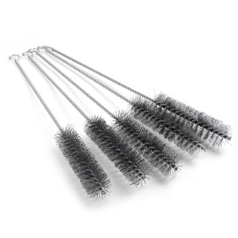 Utoolmart Wire Tube Brushes, Stainless Steel Bottle Bristle Cleaning Spiral Power Pipe Brush, 1.0-inch Diameter 12-inch Long-Handle Cleaner for Auto Parts, Bottles, Tubes, Keyboards,Glass 5pcs