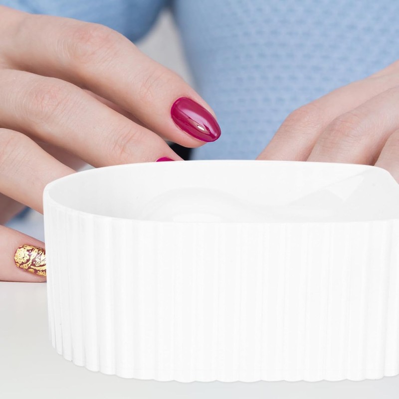 YARNOW Cuenco para Remojar Uñas Acrílico Blanco, Cuenco de Manicura,