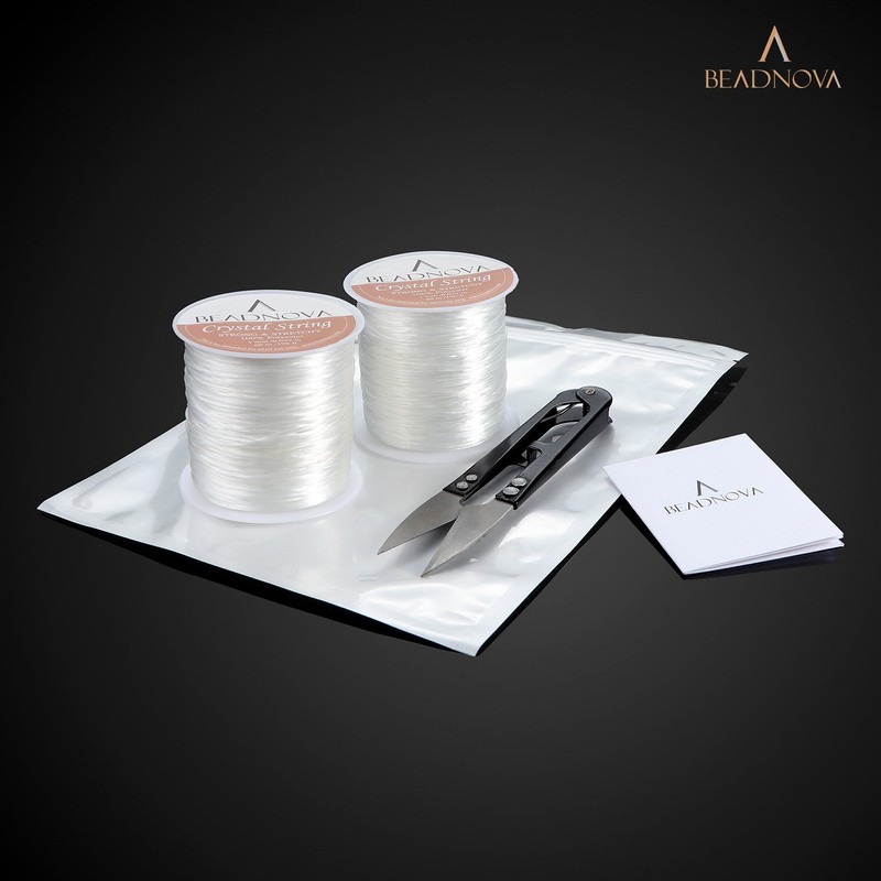 BEADNOVA 1mm Elastic Stretch Polyester Jewelry Bracelet Crystal String Cord