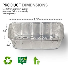Aluminum Pans Bread Loaf Pans (30 Pack) 8x4 Aluminum Loaf Pan - 2 Lb Bread Tins, Standard Size, Compatible with Roadpro 12 Volt Portable Stove - Perfect for Baking Cakes, Bread, Meatloaf, Lasagna