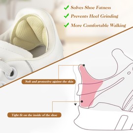 Femeng 8 Pcs Back of Heel Cushion Inserts, Soft Heel Pads for Shoes, Adhesive Heel Guards Liners for Loose Shoes Too Big Boots, Heel Grips Inserts for Women Men Improve Shoe Fit