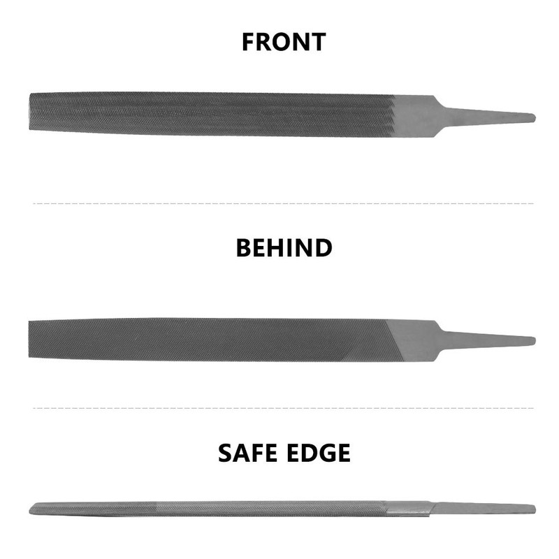 KALIM Half Round Medium Cut File, Double Cut Teeth, 6''