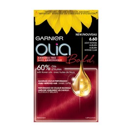 Garnier Olia Bold Ammonia Free Permanent Hair Color (Packaging May Vary), 6.60 Light Intense Auburn, Red Hair Dye, Pack of 1