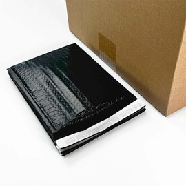 #0 6"x10" Deep Black Poly Air Bubble Mailers Peel and Seal One Case of 350pcs