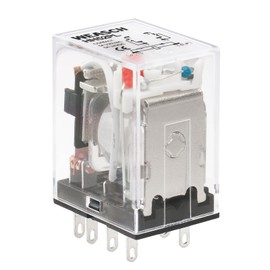 Weasch 4Pcs Electromagnetic Power Relay, HH52PL, DPDT, 8 Pin, AC 12V Coil, with LED Indicator Light (4)