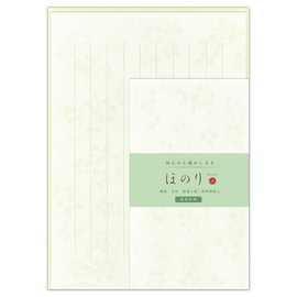 Enuby, Letter, Honori Wakagusa | Letter Set, 8 Stationary Notepades, 4 Envelopes, a5 Equivalent, Vertical Writing, Original Watermark Washi, Washi