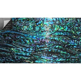 Blue Paua Shell Veneer Sheet Enhanced for Inlay and Overlay Flat(9.4" x 5.5" x 0.007")(New Zealand Blue Abalone)
