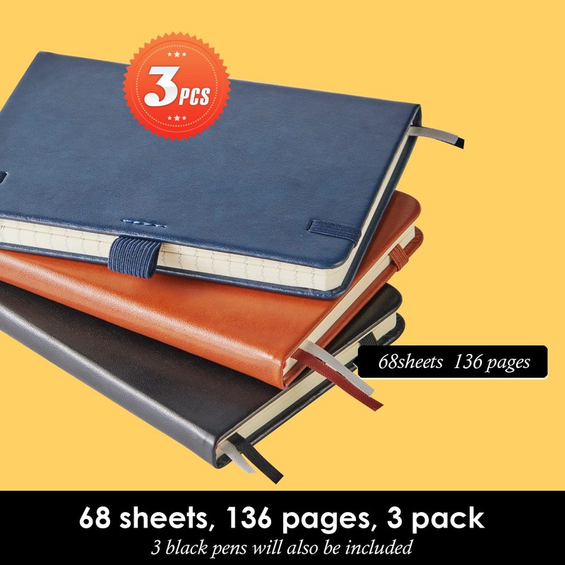 NIRMIRO 3 Pack Pocket Notebook Journals, Small Notepad Notebooks for