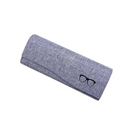 JP Number Glasses Case, Stylish, Slim, Sunglasses Case, Fabric, Hard, One Point, indigo blue