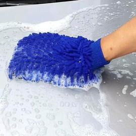 GiantGo 4 Pack Car Wash Mitts Double Sided Microfiber Gloves Super Absorbent Microfibre Cloth for Car Cleaning, Household Cleaning