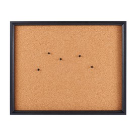 Towle Living Cork Board with 5 Push Pins for Home Office, Dorm Room, Bedroom, Kitchen, Classroom, 21 x 17 Inch, Black