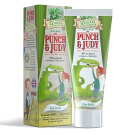 Punch & Judy Kids Natural Toothpaste, Mild Mint Flavour, 6+ Months, Natural Ingredients, Fluoride, Sugar Free 50ml (Pack of 1)