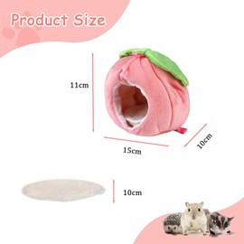 1Pc Guinea Pig Bed House, LIOUCBD Washable Small Animal Hideout, Cozy Warm Rabbit Cage Hammock Accessories for Bunny Hamsters Hedgehog Dwarf Bunny Ferrets in Winter(Pink Apple)