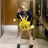 Star Backpack Bright Yellow Cute Stylish Schoolbag Waterproof Large Capacity