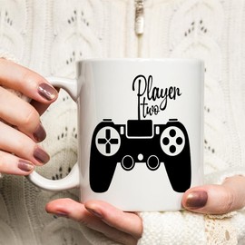 Fatbaby Player - Taza de regalo para parejas de un jugador y dos jugadores, lindo videojuego a juego para parejas, regalos para novio, novia, día de San Valentín, aniversario, cumpleaños, Navidad, 11