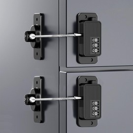 KIZZHISI Heavy Duty Combination Refrigerator Lock (2 Pack) - Cabinet Locks Baby Proofing, No Drilling Adhesive Fridge Locks, for Fridge, Cabinets, Drawers, Window and Child Safety Cabinet Lock