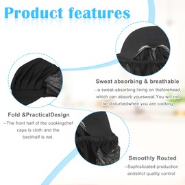 letcdfer 2 PCS Chef Hats Adjustable Cooking Cap with Brim for Kitchen Restaurant Half Mesh Half Cloth Catering Hats Breathable Waiter Cap Professional Bakers Hat for Kitchen Restaurant Cooking White
