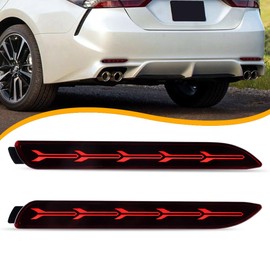 Nrgedzam Rear Bumper Reflector Lights LED Brake Tail Lamps Turn Signal Light Red Lens For 06-14 Toyota Camry,09-10 Matrix Lexus, 13-16 Avalon, 03-09 Lexus GX470 (2PCS)