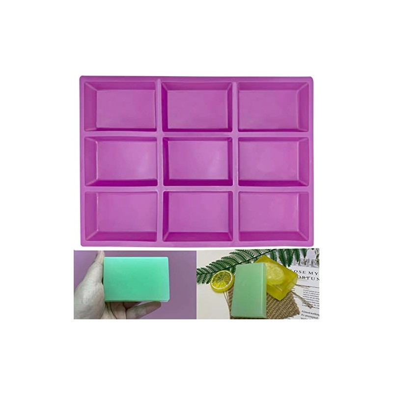 Molde rectangular de silicona para jabón de 4 onzas, moldes