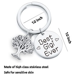 RSZOTW Best Gigi Ever Gifts For Gigi Thank You Jewelry For Grandma Gifts Gigi Birthday Keychain Nanny Jewelry Glamma Gifts For Nanna Keychain
