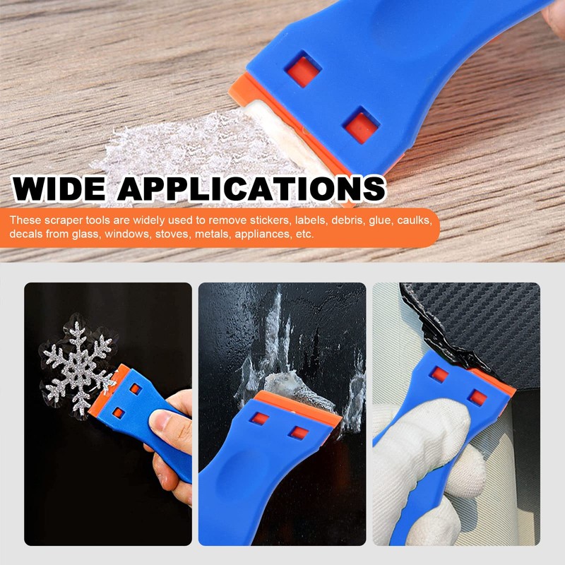Tanstic 36Pcs Non-Marring Plastic Chisel Scraper, Plastic Razor Blade Scraper