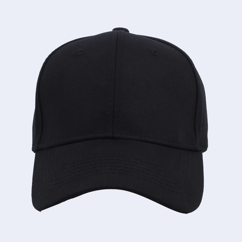Plain Baseball-Cap Structured Twill Hat (AU, Alpha, One Size, Black)