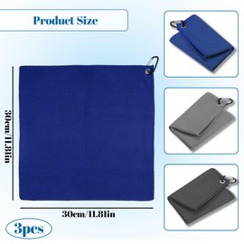 DtgEcd 3 Pcs Golf Towel, Golf Towels, Golf Towels For Golf Bags With Clip, With Carabiner Clip For Hanging On Golf Club Bag,Golf Accessories Gifts For Men|Women|Husband| Boyfriend |Dad |Golfers