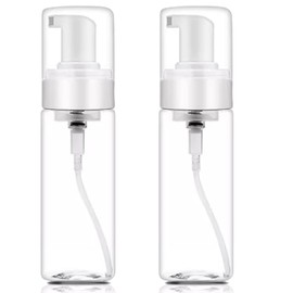 100 Pcs 2 oz Plastic Foam Pump Bottle Refillable 60ml Travel Mousse Foaming Soap Dispenser Mini Eyelash Cleaning Foam Bottle Dispenser for Face Wash Lash Shampoo Skin Care