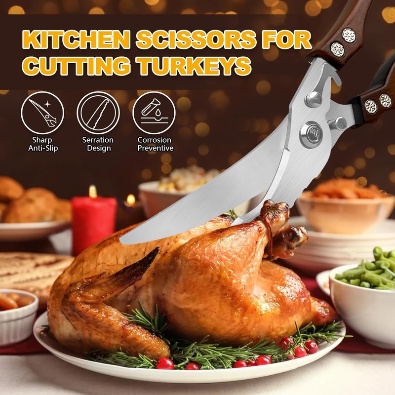 LUPOGRIGIO Kitchen Scissors, Poultry Shears, Poultry Shears Heavy Duty, Heavy